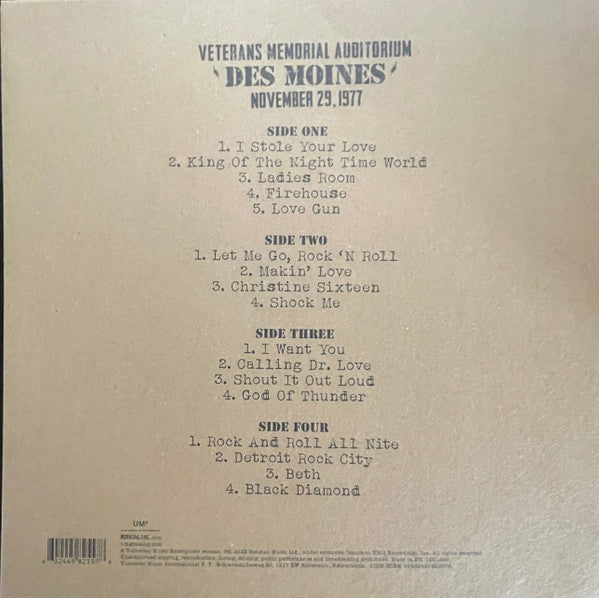 Kiss – Off The Soundboard: Live in Des Moines - 2LP