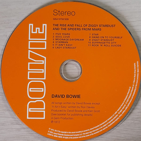 David Bowie - The Rise and Fall of Ziggy Stardust and the Spiders from Mars--CD / Remastered Album