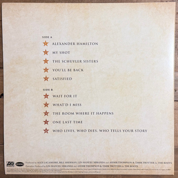 Lin-Manuel Miranda – Hamilton: 10 Shots (Highlights From The Original Broadway Cast Recording) - LP