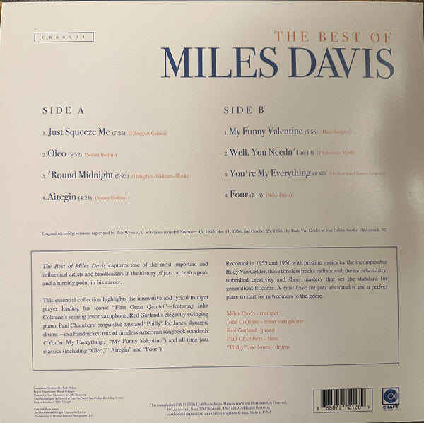 Miles Davis – The Best Of Miles Davis - LP