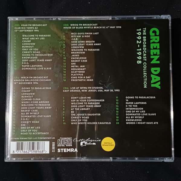 Green Day - The Broadcast Collection 1992 - 1998 - 4 x CD, Boxset