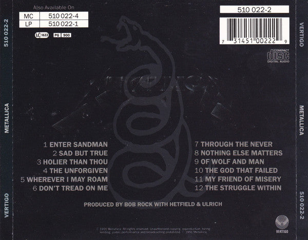 Metallica – Metallica (Black Album) CD