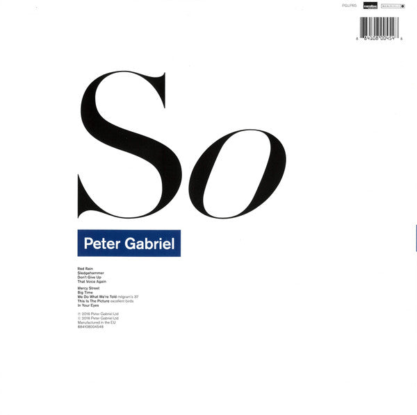 Peter Gabriel – So - LP (Reissue)