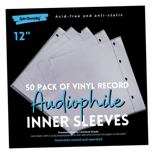 50 Pack Archival Grade 12" Record Inner Sleeves (White) - Spin Chemistry