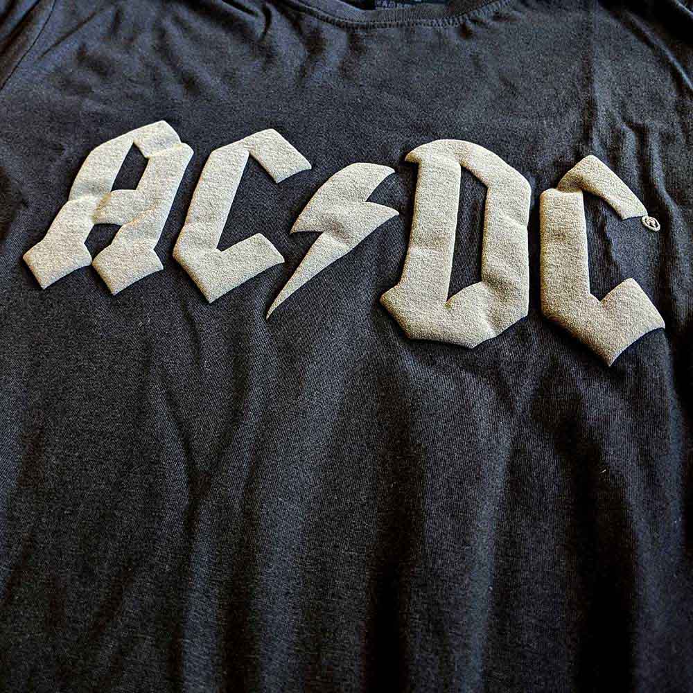 AC/DC Unisex T-Shirt: Logo (Black) (Hi-Build)