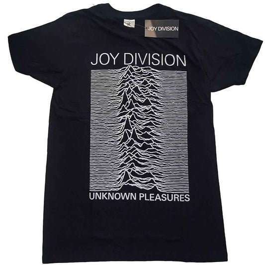 Joy Division Unisex T-Shirt: Unknown Pleasures White On Black (Black)