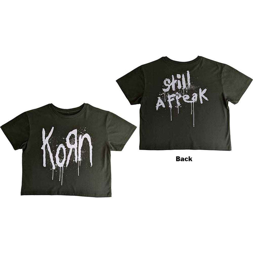 Korn Ladies Crop Top: Still A Freak (Green) (Back Print) – Hideous Records