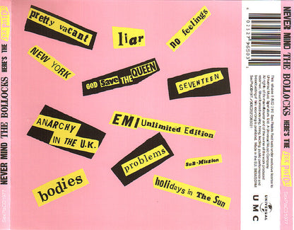 Sex Pistols – Never Mind The Bollocks Here's The Sex Pistols CD