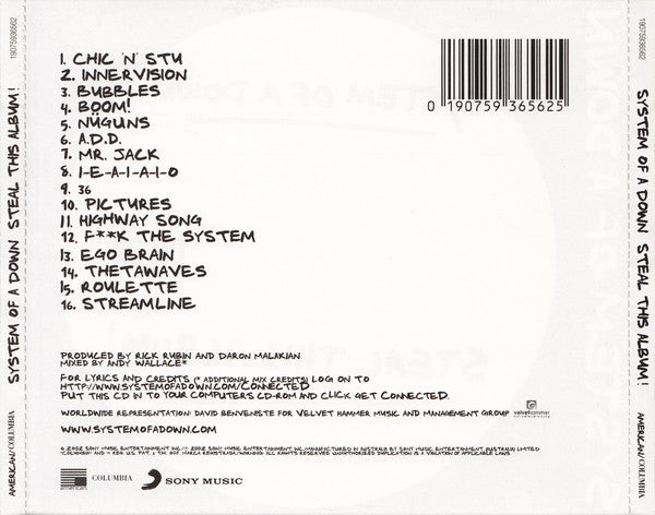 System Of A Down – Steal This Album! - CD