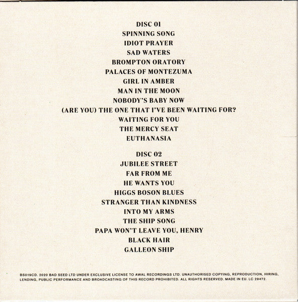 Nick Cave - Idiot Prayer (Nick Cave Alone At Alexandra Palace) - CD