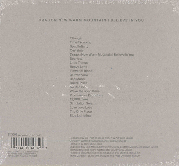 Big Thief – Dragon New Warm Mountain I Believe In You - CD