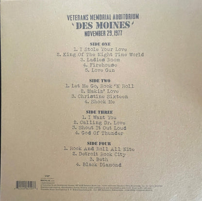 Kiss – Off The Soundboard: Live in Des Moines - 2LP