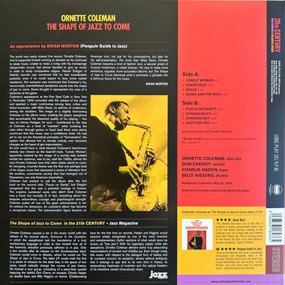 Ornette Coleman – The Shape Of Jazz To Come - LP