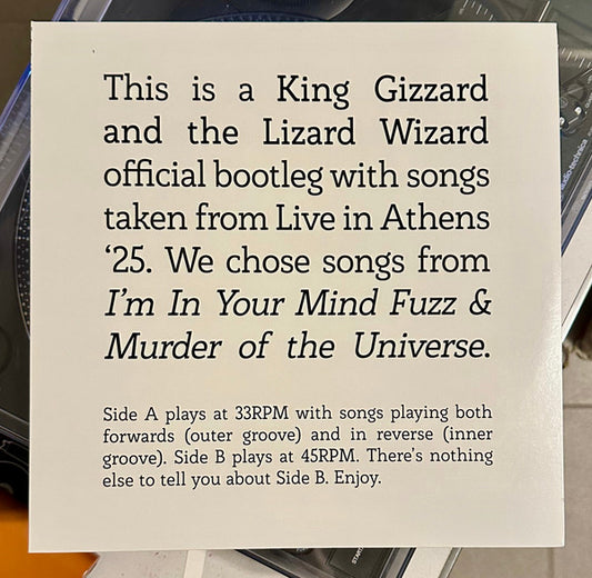 King Gizzard And The Lizard Wizard – Songs from I'm In Your Mind Fuzz & Murder of the Universe - Live in Athens '25 - LP