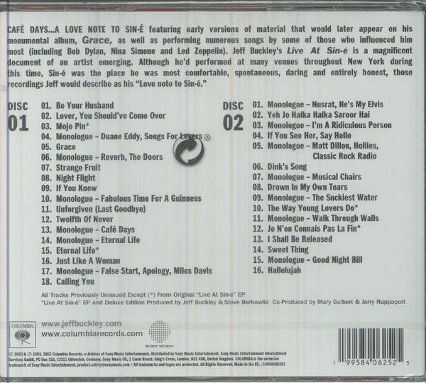 Jeff Buckley – Live At Sin-é - CD