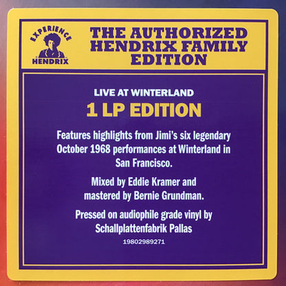 The Jimi Hendrix Experience – Winterland - LP