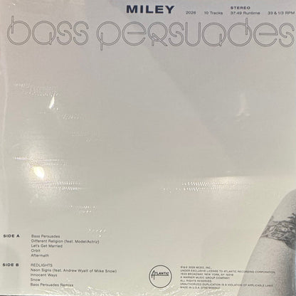 Miley Cyrus – Bass Persuades - LP