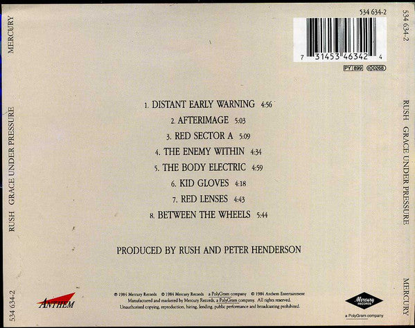 Rush – Grace Under Pressure - CD