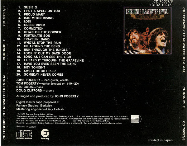 Creedence Clearwater Revival Featuring John Fogerty – Chronicle - The 20 Greatest Hits CD