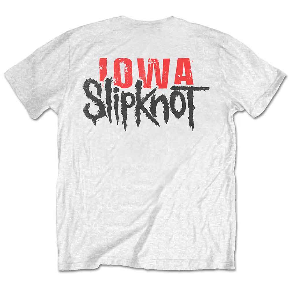 Slipknot Unisex T-Shirt: Iowa Goat Shadow (White) (Back Print)
