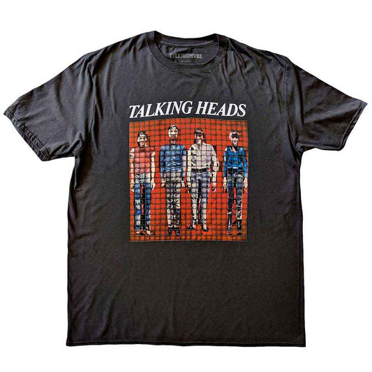 Talking Heads Unisex T-Shirt: Pixel Portrait (Charcoal Grey)
