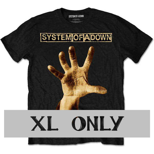 System Of A Down Unisex T-Shirt: Hand (Black)  XL